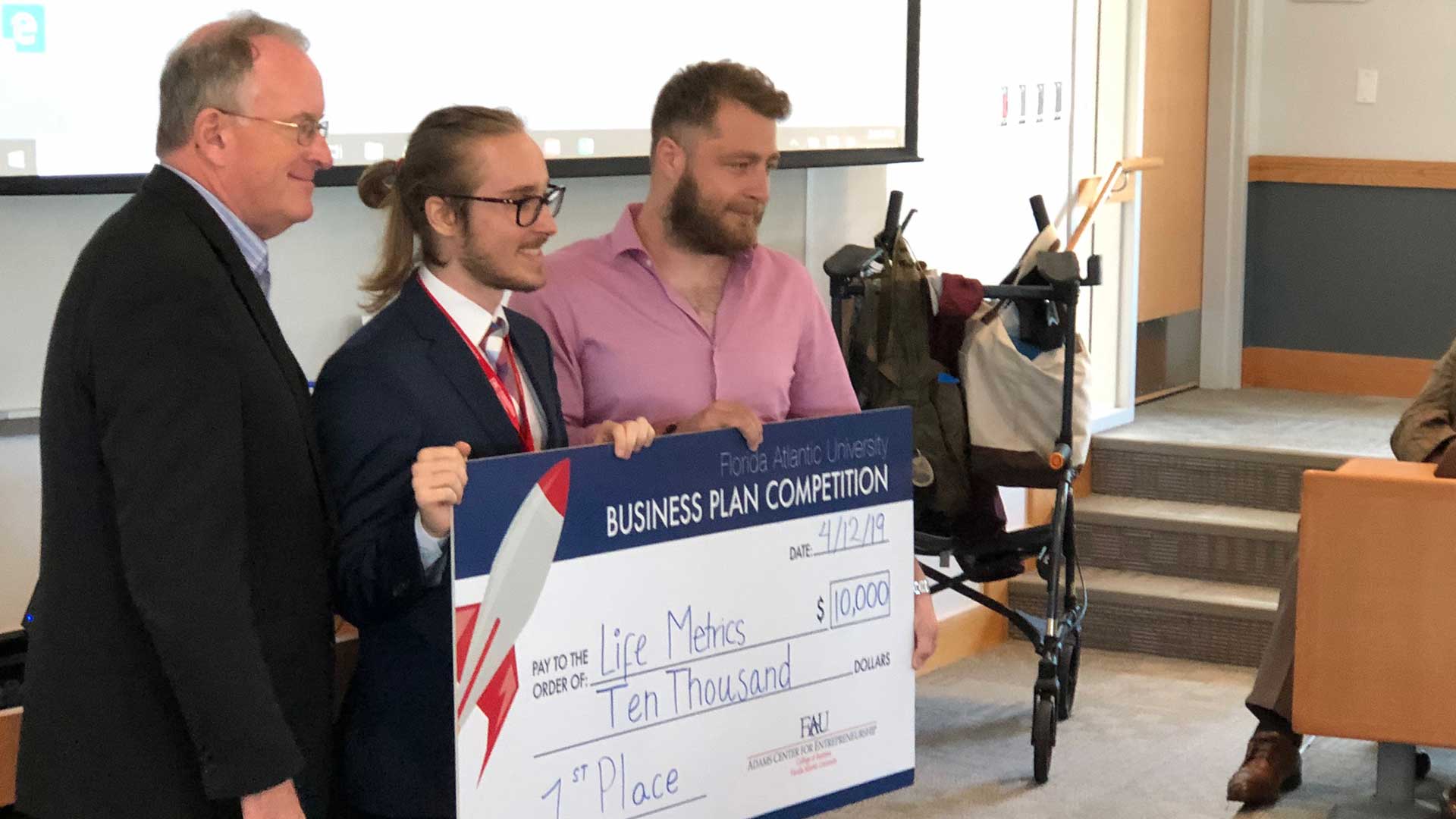 Jan Bednar with Winner of FAU Business Plan Competition