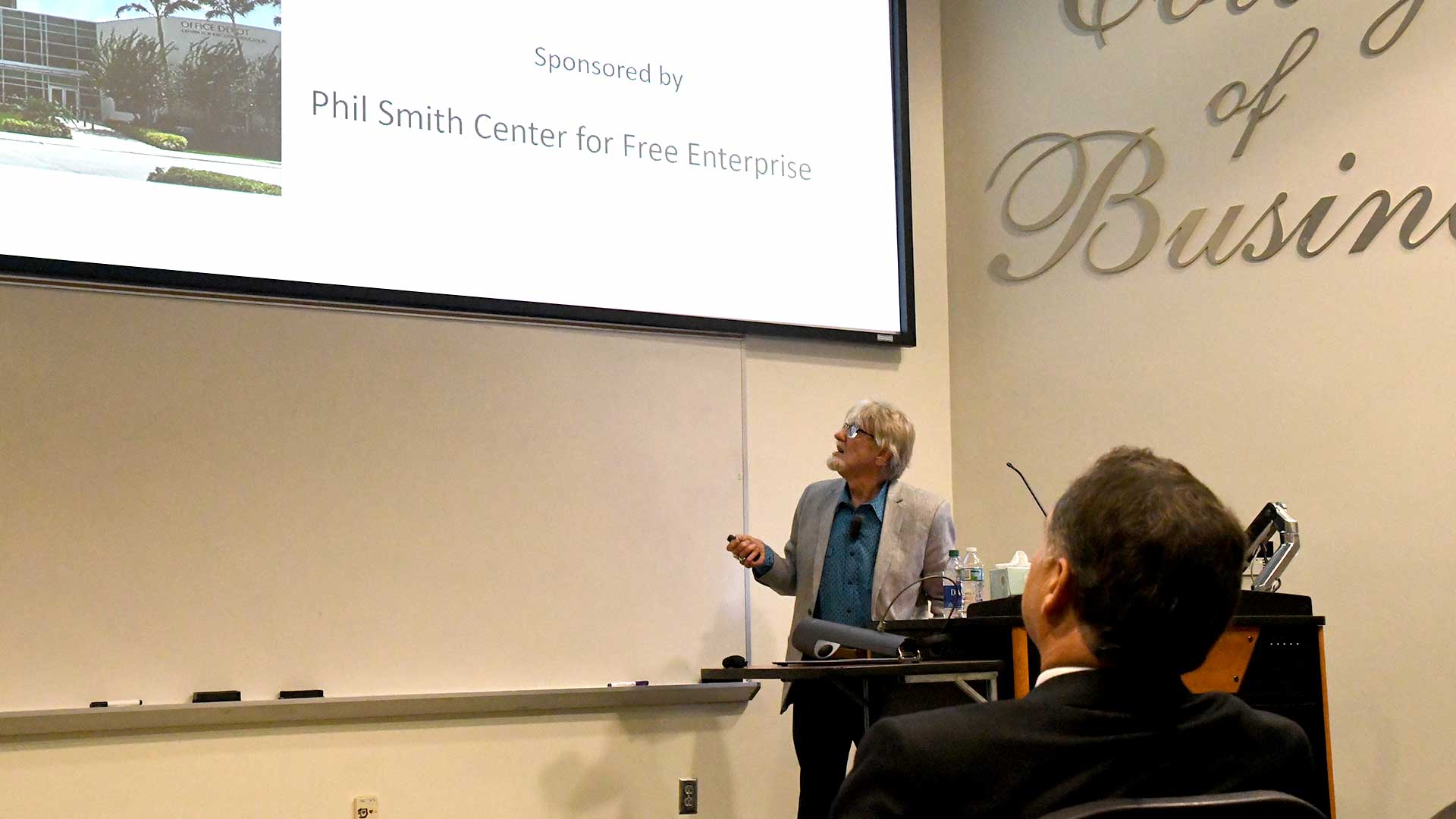 Vernon Smith presenting in class