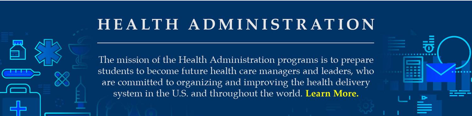 Health Administration mission statement leading to the Health Administration page