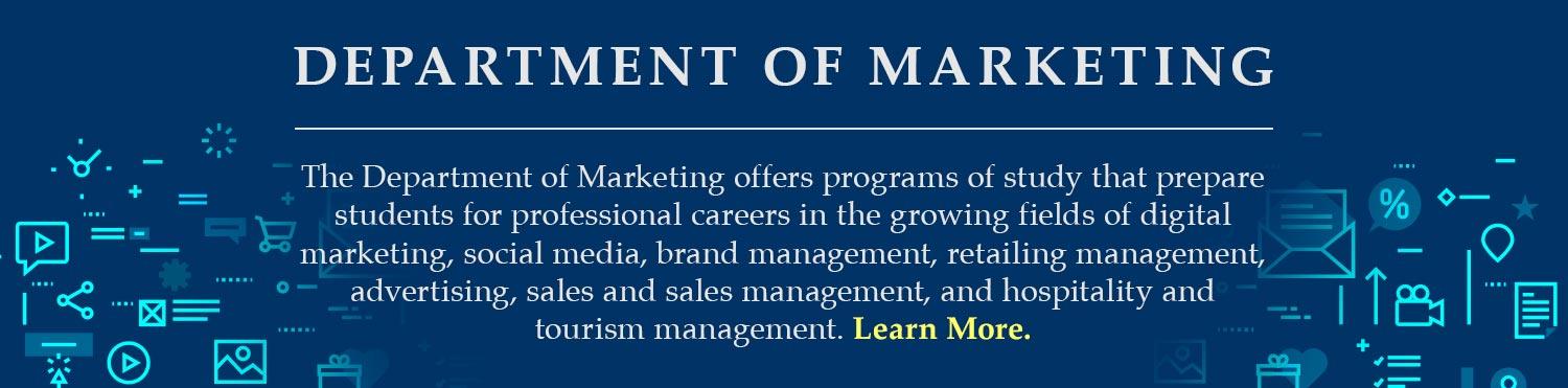 Marketing Department mission statement leading to the Marketing Department page