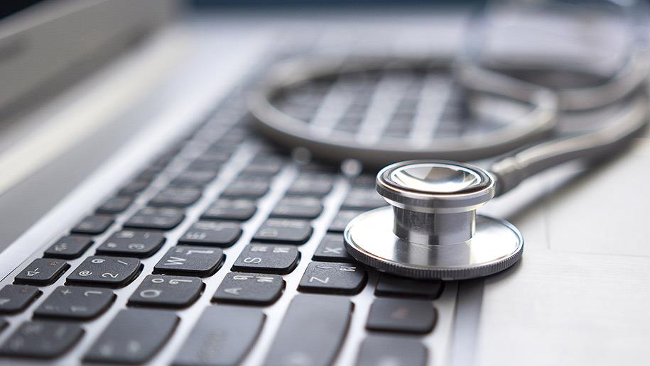 Keyboard, stethoscope, and Health Administration program information