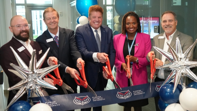 Tropical Shipping Ribbon Cutting