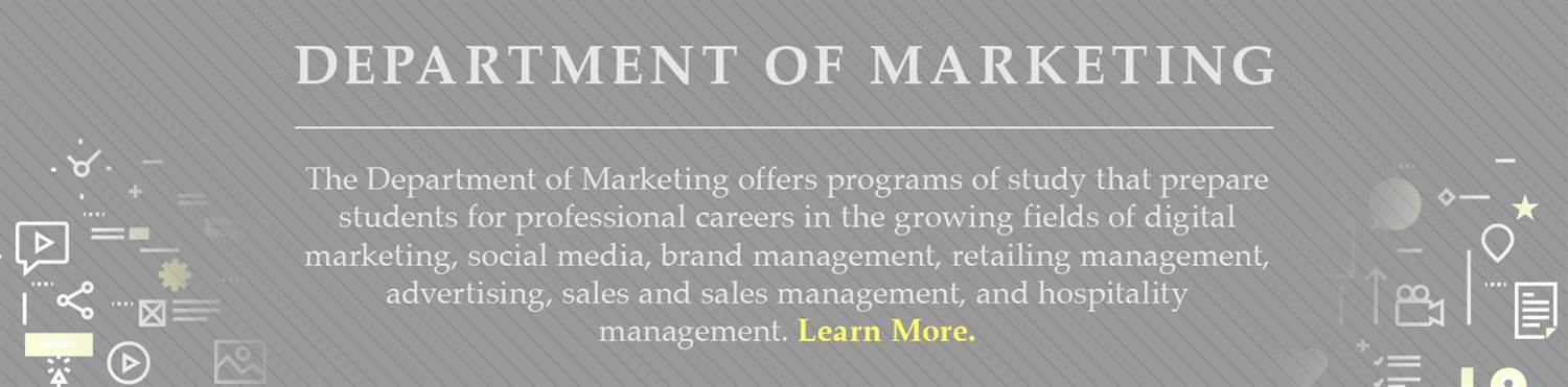 Marketing Department mission statement leading to the Marketing Department page