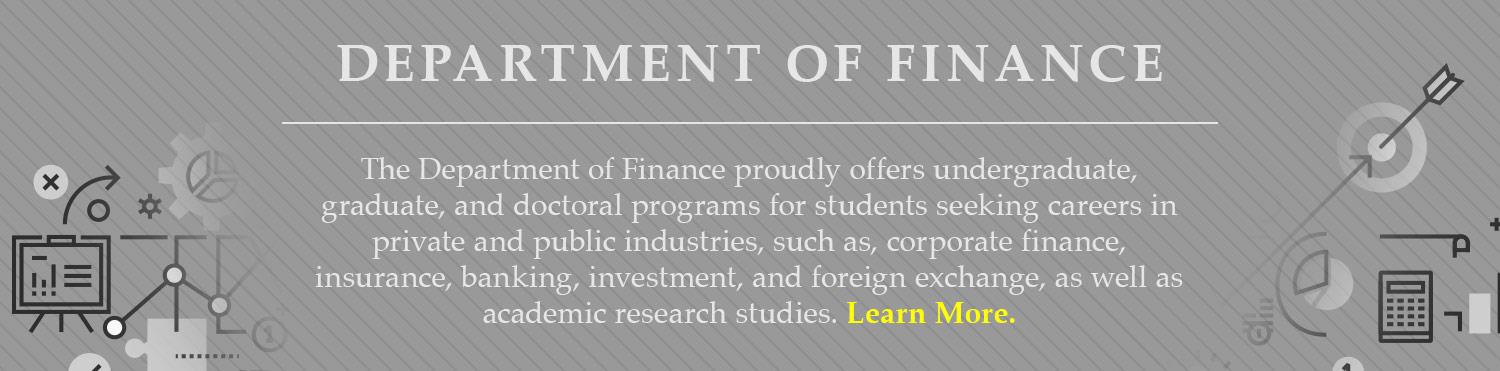 Department of Finance mission statement leading to the Department of Finance page